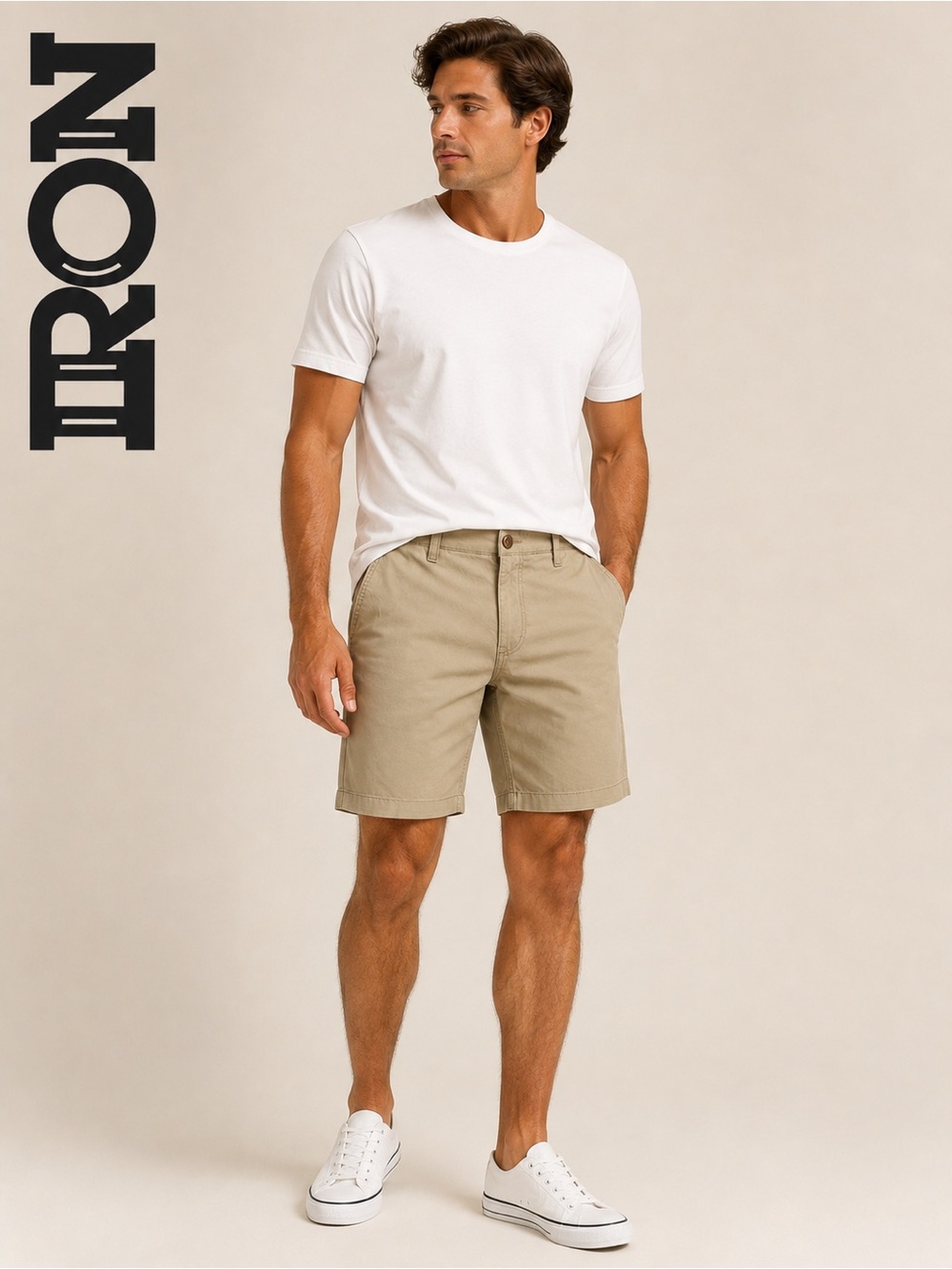 Iron Co Stretch Chino Shorts Khaki Size 30 NWT
